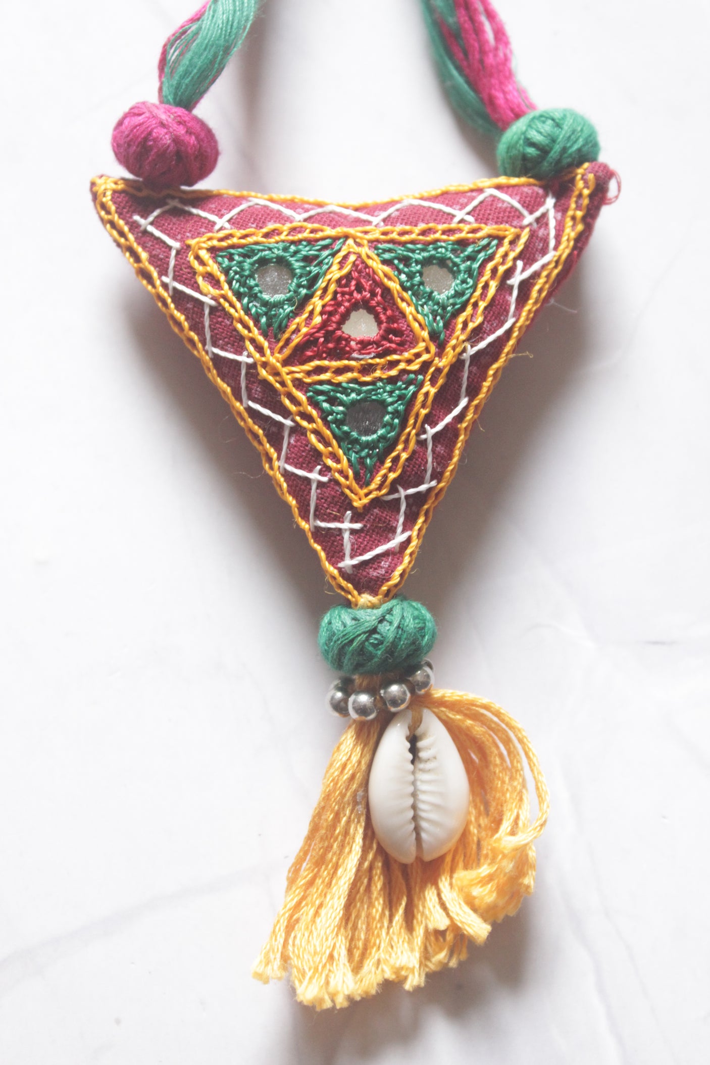 Multi-Color Hand Embroidered Kantha Necklace