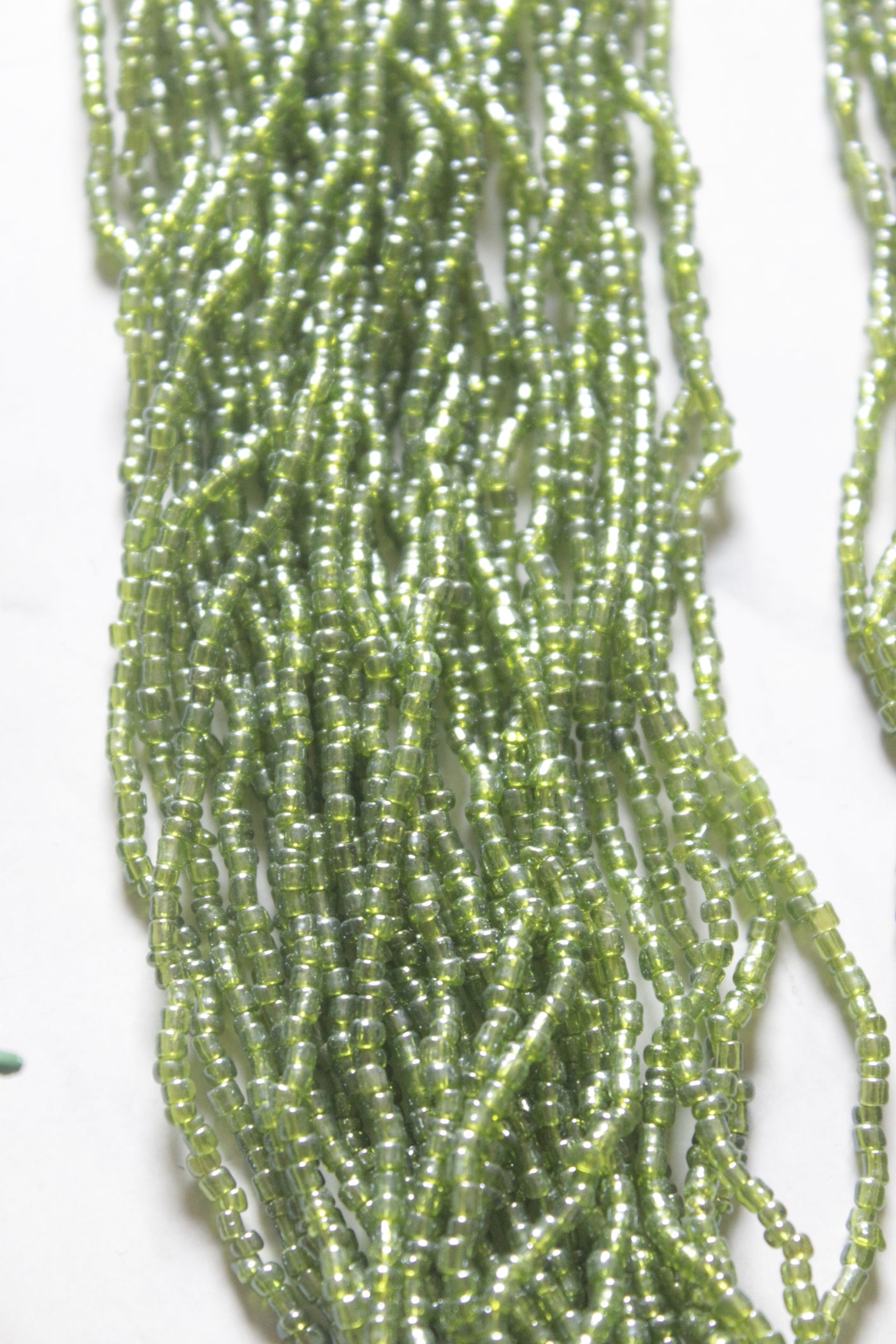 Sage Green Lustrous Beads Hand Beaded Multi-Layer Necklace