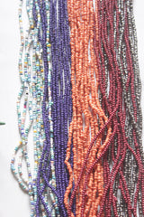 Multi-Color Seed Beads Long Fringe Waterfall Necklace
