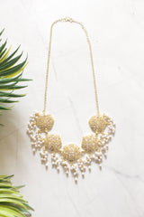 Moonlit Honeycomb Pearl Necklace
