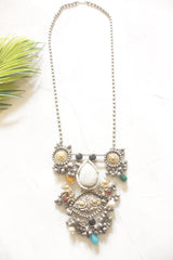 Exquisite Intricately Detailed Statement Necklace with Natural Gemstones