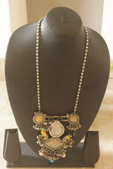 Exquisite Intricately Detailed Statement Necklace with Natural Gemstones