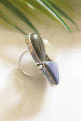 Multi-Color Gemstones Embedded Oxidised Finish Adjustable Ring
