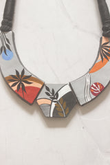 Sunset At The Beach Hand Painted Terracotta Clay Necklace Set