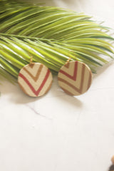 Vibrant Hand Painted Fabric Crescent Moon Necklace Set
