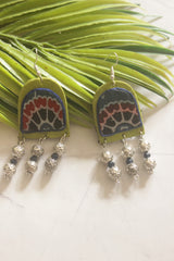 Shades of Green and Blue Hand Painted Fabric Choker Necklace Set