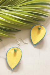 Yellow Flower Petals Handmade Fabric Necklace Set
