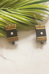 Black and Gold Terracotta Clay Hand Painted Necklace Set