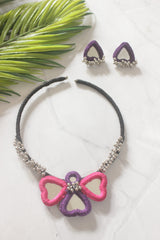 Handmade Fabric Choker with Mirrors and Ghungroos