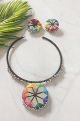 Handmade Fabric Choker with Mirrors and Ghungroos