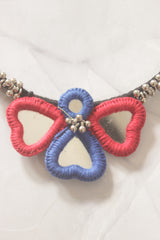 Multi-Color Fabric Handmade Choker with Mirrors and Ghungroos