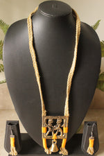 Load image into Gallery viewer, Tribal Motifs Braided Jute Threads Long Necklace Set
