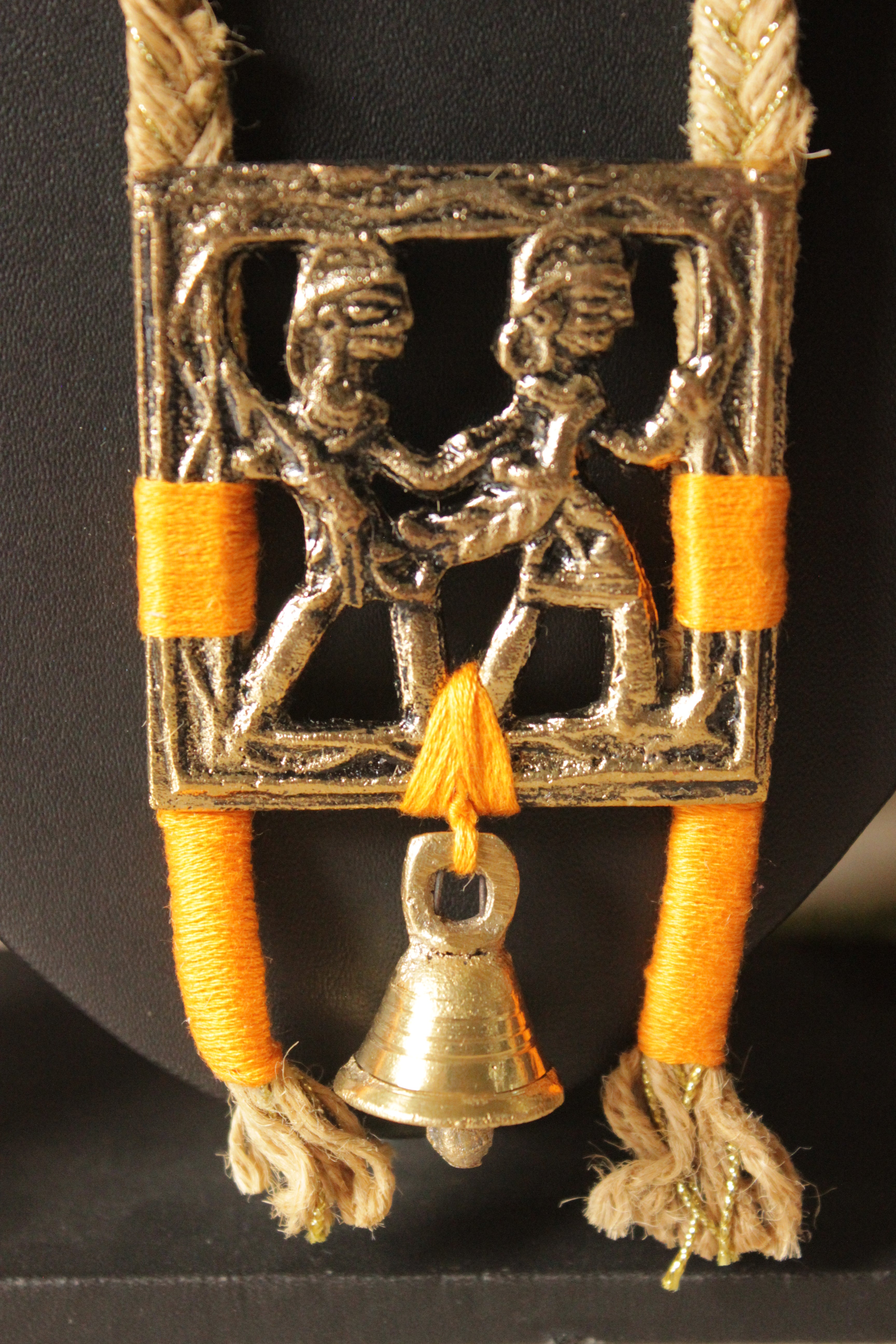 Tribal Motifs Braided Jute Threads Long Necklace Set