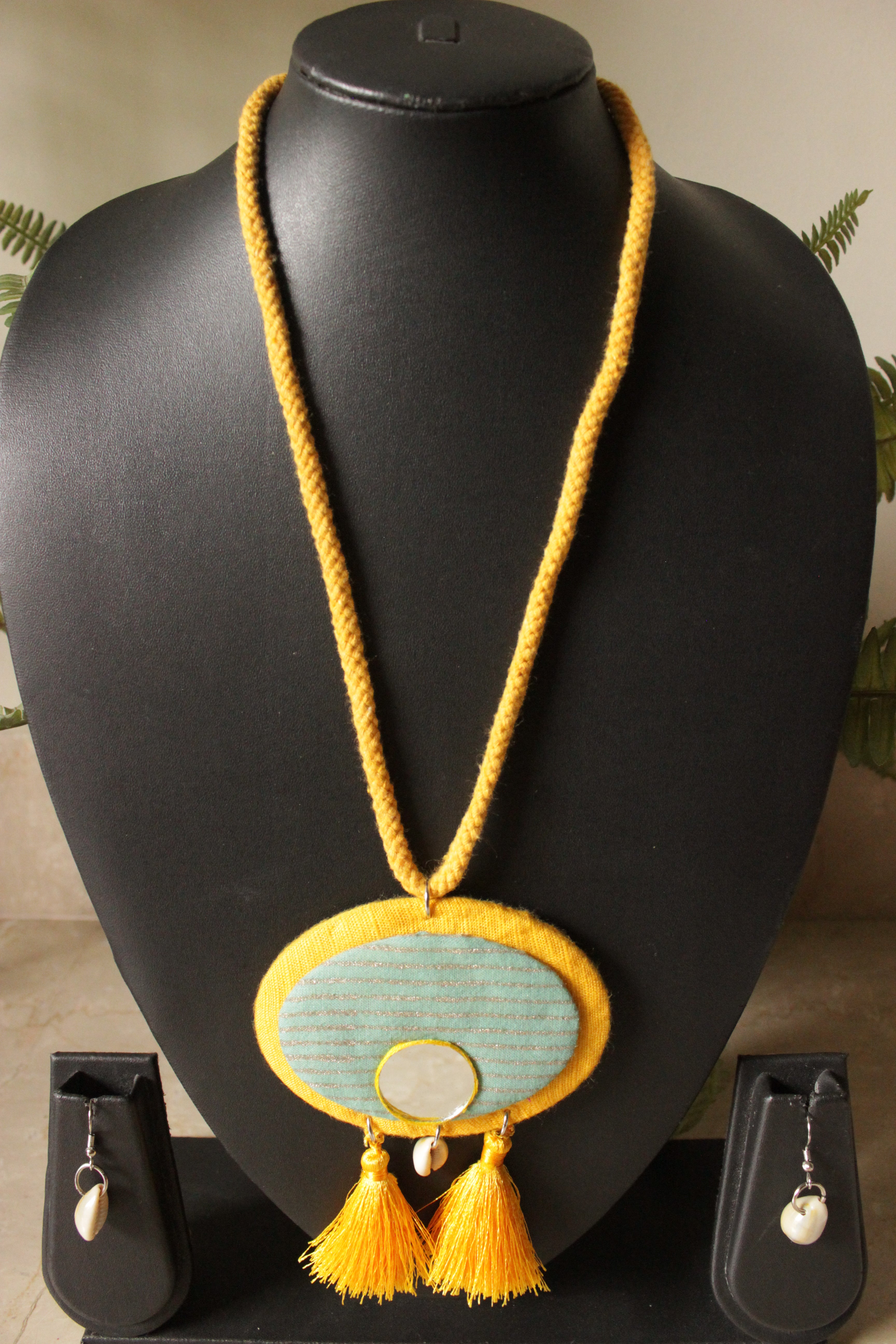 Vibrant Yellow and Turquoise Adjustable Closure Handcrafted Necklace