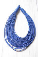 Load image into Gallery viewer, Cobalt Blue Handmade Silk Threads Multi-Layer Statement African Choker Necklace
