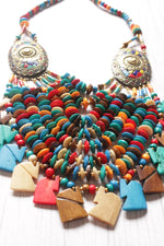 Load image into Gallery viewer, Multi-Color Wooden Beads Elephant Charms Tribal Motifs Handcrafted Statement African Tribal Necklace
