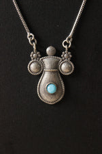 Load image into Gallery viewer, Oxidised Silver Finish Petite Pendant Chain Necklace
