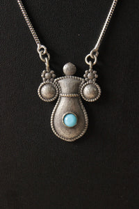 Oxidised Silver Finish Petite Pendant Chain Necklace