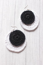 Load image into Gallery viewer, Monotone Circular Crochet Hand Knitted Dangler Earrings
