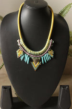 Load image into Gallery viewer, Vibrant Beads and Stones Yellow Toned Handmade Necklace
