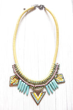 Load image into Gallery viewer, Vibrant Beads and Stones Yellow Toned Handmade Necklace
