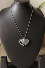 Load image into Gallery viewer, Oxidised Silver Metal Beads Embellished Chain Necklace
