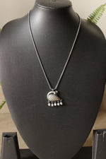 Load image into Gallery viewer, Oxidised Silver Peacock Motif Chain Necklace
