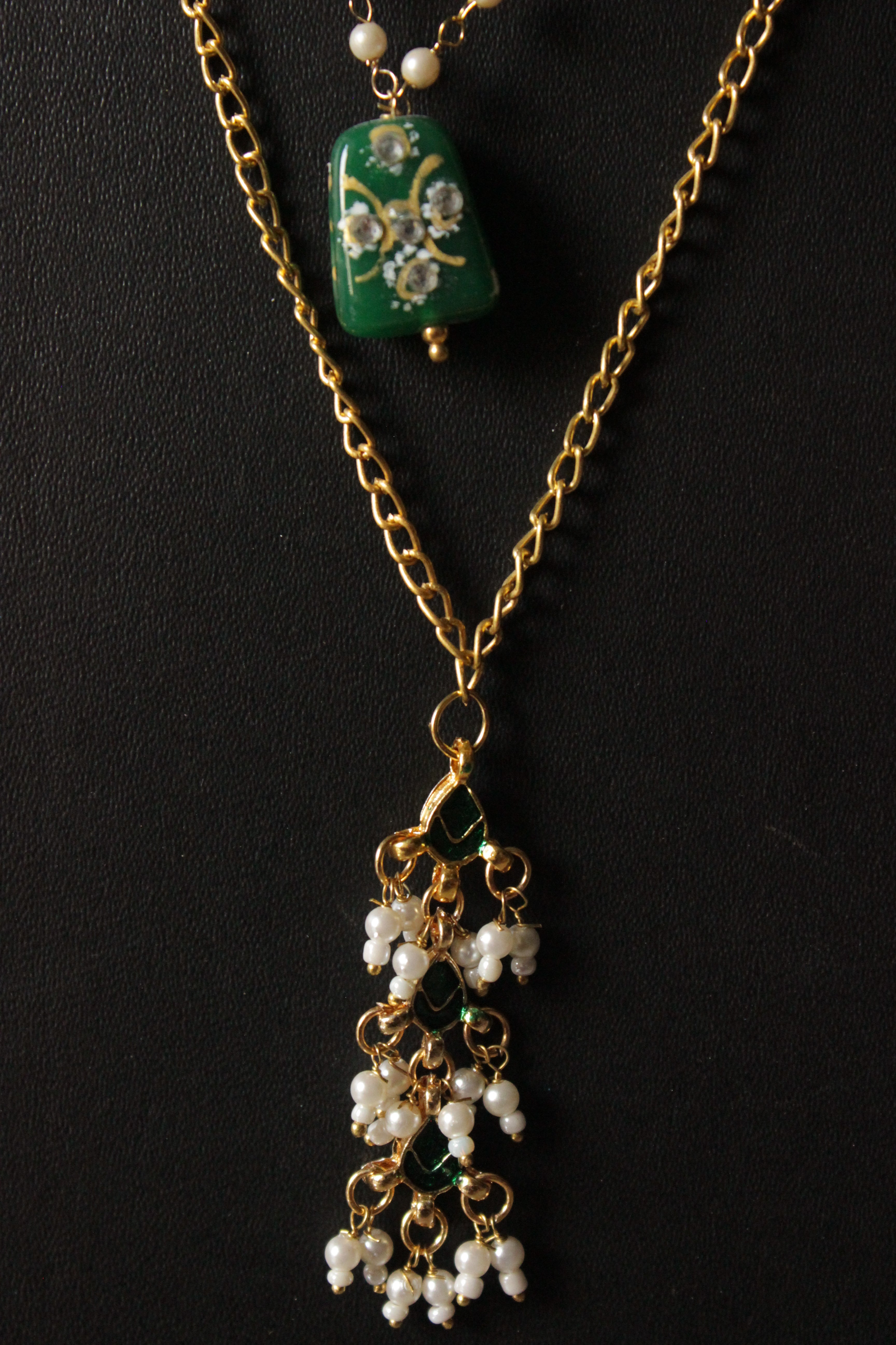 2 Layer Meenakari and Kundan Work Gold Toned Necklace