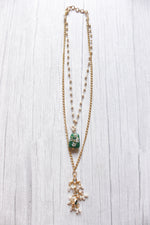 Load image into Gallery viewer, 2 Layer Meenakari and Kundan Work Gold Toned Necklace
