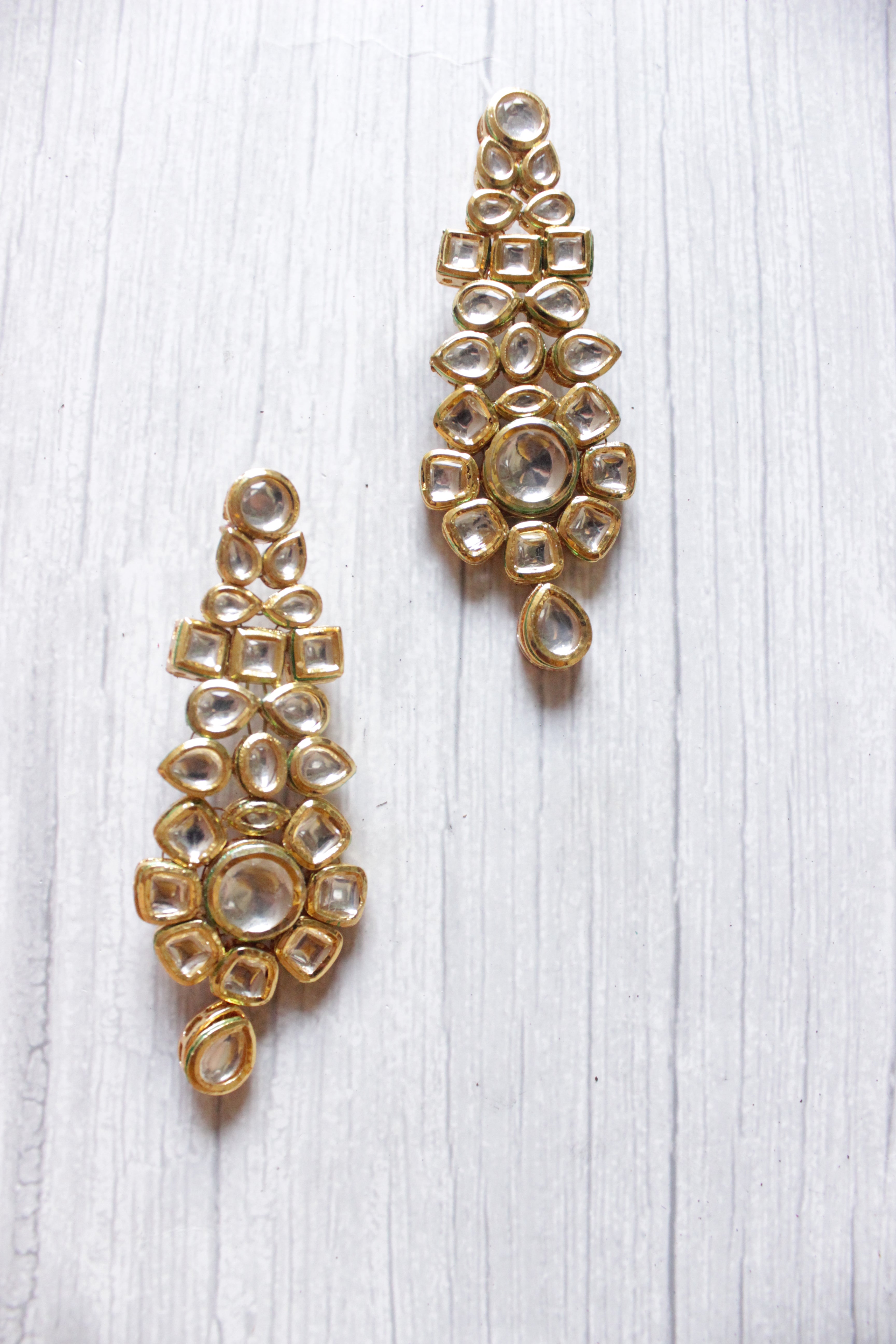Kundan Stones Gold Toned Statement Festive Earrings