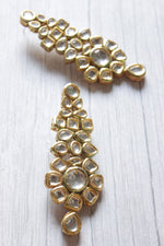 Load image into Gallery viewer, Kundan Stones Gold Toned Statement Festive Earrings
