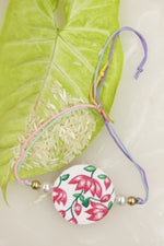Load image into Gallery viewer, White Fabric Lotus Flowers Hand Painted Rakhi
