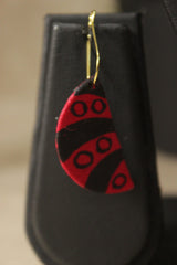 Fabric Hand Painted Circular Adjustable Closure Fabric Necklace Set