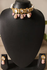 Load image into Gallery viewer, Kundan Stones and Meenakari Work Beaded Festive Adjustable Closure Choker Necklace Set
