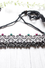 Load image into Gallery viewer, Multi-Color Stones Embedded Oxidised Finish Choker Necklace Set
