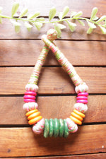 Load image into Gallery viewer, Multi-Color Wooden and Fabric Beads Hand Braided Threads Versatile Bracelet
