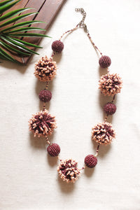 Brown & Ivory Plastic Beads Versatile Necklace