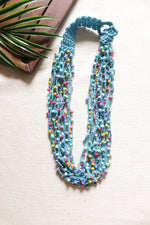 Load image into Gallery viewer, Braided Wooden Beads and Fabric Multi-Layer Necklace
