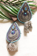 Load image into Gallery viewer, Shades Beads Embellished Afghani Style Metal Jhumka Earrings
