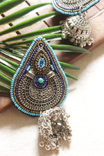 Load image into Gallery viewer, Shades Beads Embellished Afghani Style Metal Jhumka Earrings
