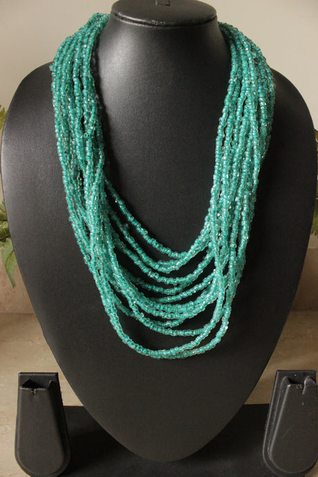 Turquoise Crystal Beads Multi-Layer Necklace