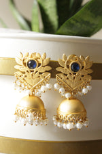Load image into Gallery viewer, Gold Finish Premium Brass Jhumka Earrings

