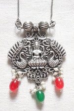 Load image into Gallery viewer, Oxidised Finish Peacock Motifs Long Chain Necklace
