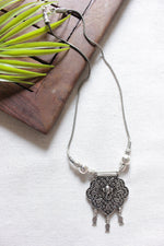 Load image into Gallery viewer, Ganesha Motif Oxidised Silver Finish Everyday Wear Chain Necklace
