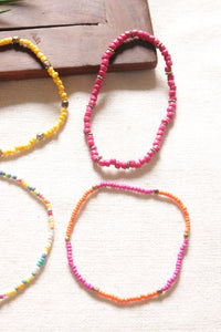 Set of 4 Multi-Color Acrylic Beads Bracelets
