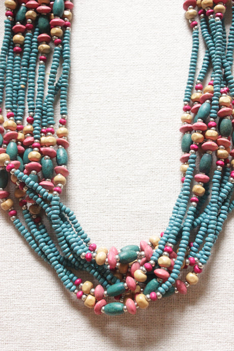 Turquoise Beads Multi-Layer Hand Beaded Necklace