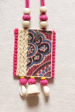 Load image into Gallery viewer, Kalamkari Fabric and Jute Adjustable Thread Closure Necklace Set

