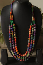 Load image into Gallery viewer, Multi-Layer Earthy Tones Fabric Beads Necklace
