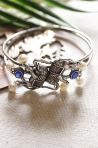 Oxidised Finish Elephant Motif Adjustable Length Bracelet