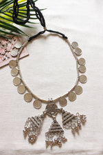 Load image into Gallery viewer, Stamped Metal Coins Adjustable Thread Closure Tribal Necklace
